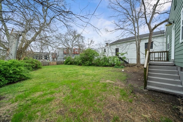 view of yard featuring fence