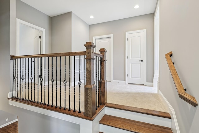 2042 Imagine Cir, Spring Hill, TN 37174 - stairway featuring baseboards and recessed lighting