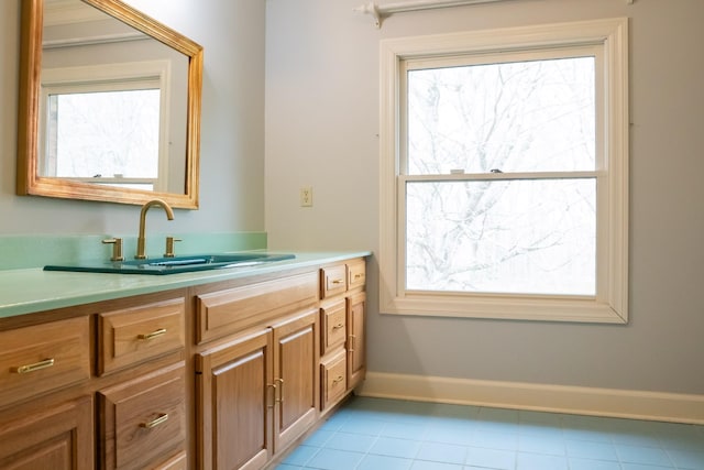 1601 Harvie Mills Rd W, Cookeville, TN 38501 - bathroom featuring baseboards, plenty of natural light, and vanity