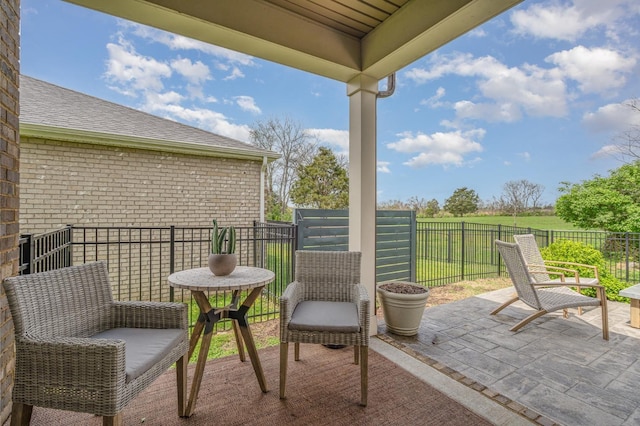 view of patio with a fenced backyard