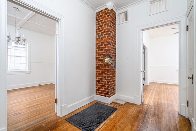 906 Myers Ave, Columbia, TN 38401 - corridor featuring baseboards, hardwood / wood-style floors, and visible vents