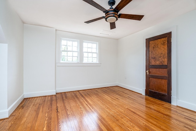 906 Myers Ave, Columbia, TN 38401 - empty room featuring light wood-style flooring, a ceiling fan, and baseboards