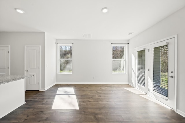 810 Dallas Dr, Columbia, TN 38401 - empty room with recessed lighting, dark wood-style floors, baseboards, and visible vents