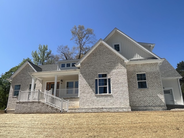 1168 N Franklin Ave, Cookeville, TN 38501 - back of property with a porch, board and batten siding, and brick siding