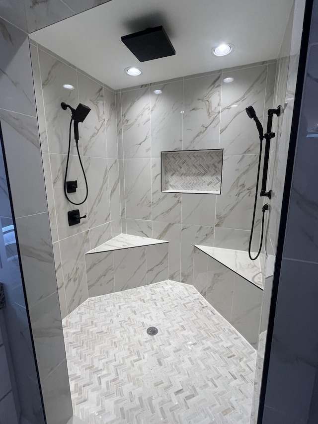 1168 N Franklin Ave, Cookeville, TN 38501 - full bathroom featuring a tile shower and recessed lighting