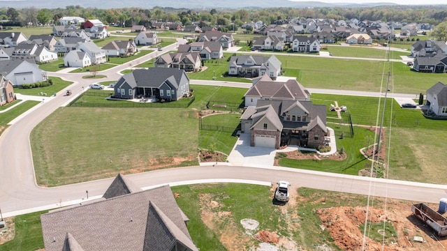 bird's eye view with a residential view