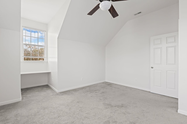 142 Big Ben Ct, Franklin, TN 37067 - bonus room with baseboards, a ceiling fan, carpet, and vaulted ceiling