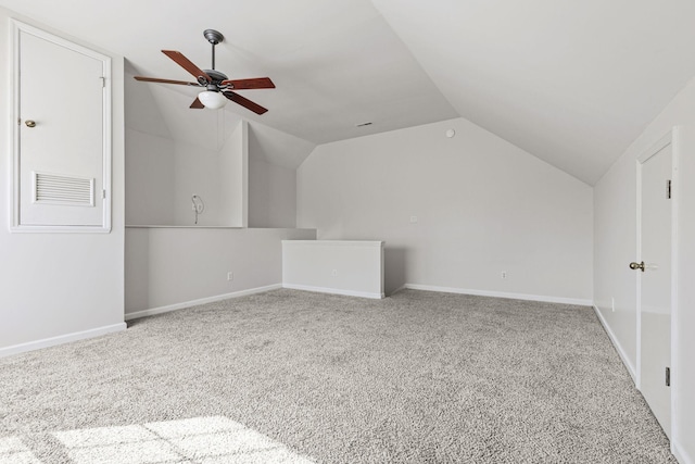 142 Big Ben Ct, Franklin, TN 37067 - additional living space featuring carpet floors, ceiling fan, vaulted ceiling, and baseboards