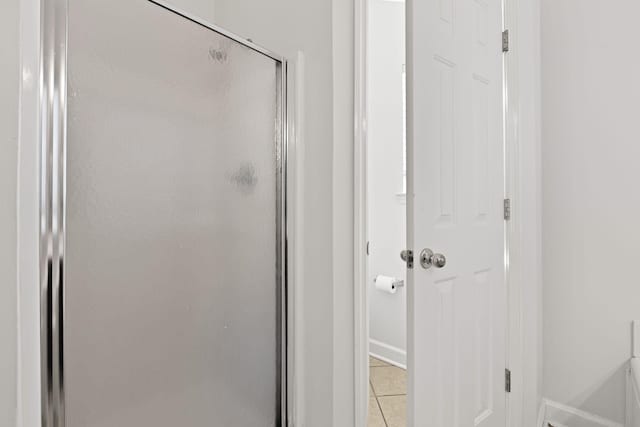 142 Big Ben Ct, Franklin, TN 37067 - full bath featuring a shower stall, tile patterned floors, and baseboards