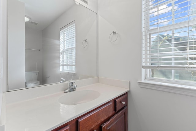 142 Big Ben Ct, Franklin, TN 37067 - bathroom featuring visible vents, toilet, and vanity