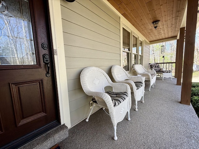 exterior space featuring covered porch