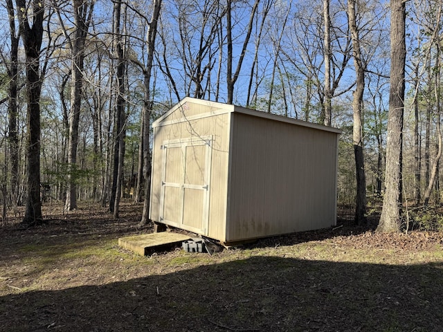 view of shed