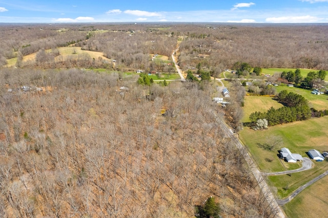 aerial view with a rural view