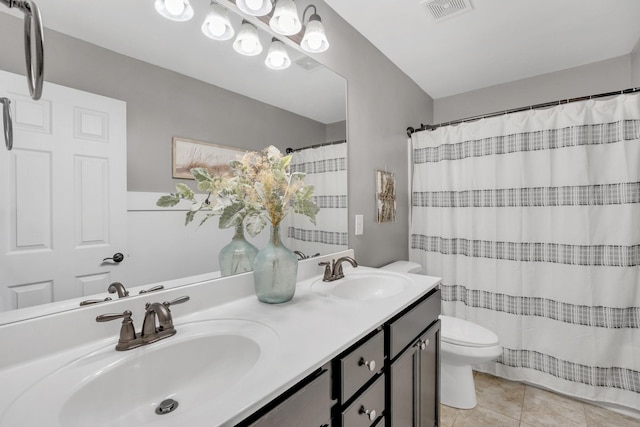114 Suggs Dr, Lebanon, TN 37087 - bathroom featuring a sink, visible vents, tile patterned floors, and toilet