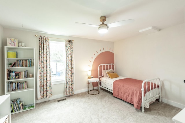 375 Mount Vernon Rd, Bethpage, TN 37022 - bedroom featuring visible vents, baseboards, a ceiling fan, and carpet flooring