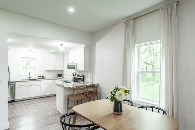 375 Mount Vernon Rd, Bethpage, TN 37022 - dining room featuring light wood-style floors and recessed lighting