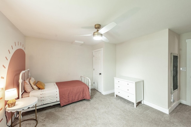 375 Mount Vernon Rd, Bethpage, TN 37022 - bedroom featuring light colored carpet, baseboards, and a ceiling fan