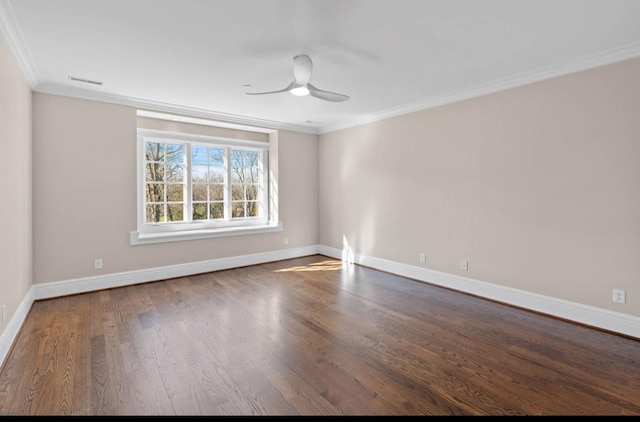 508 Huckleberry Rd, Nashville, TN 37205 - empty room with crown molding, wood finished floors, baseboards, and a ceiling fan