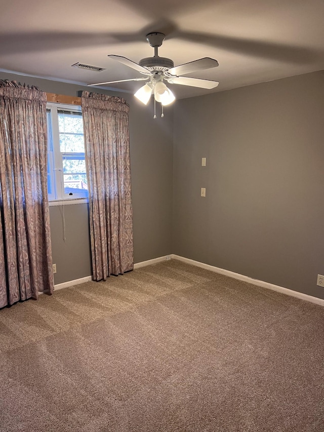 728 Robert Burns Dr, Nashville, TN 37217 - carpeted empty room with visible vents, baseboards, and ceiling fan