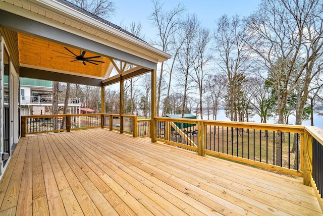 311 Riverview Dr, Dover, TN 37058 - wooden terrace featuring ceiling fan