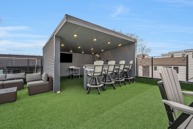 view of patio / terrace with an outdoor living space