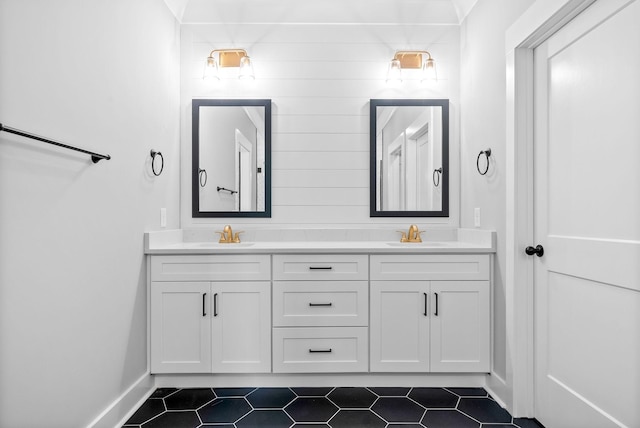 307 Riverview Dr, Dover, TN 37058 - full bathroom with double vanity and tile patterned flooring