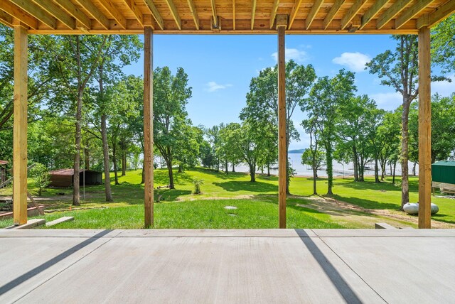 307 Riverview Dr, Dover, TN 37058 - view of patio / terrace with a water view