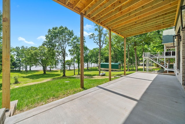 307 Riverview Dr, Dover, TN 37058 - view of patio featuring stairway