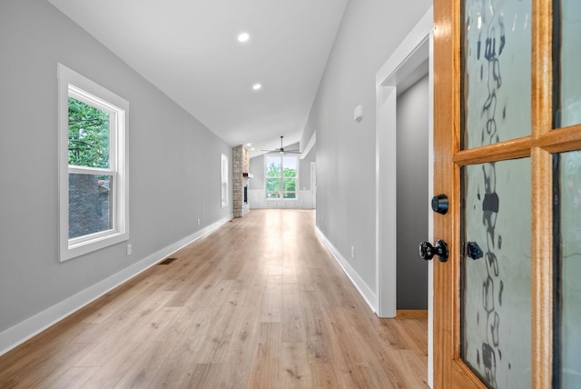 307 Riverview Dr, Dover, TN 37058 - hallway featuring light wood-style flooring, baseboards, and recessed lighting