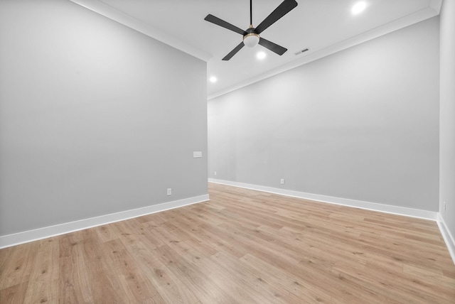 307 Riverview Dr, Dover, TN 37058 - spare room with recessed lighting, ceiling fan, lofted ceiling, light wood finished floors, and baseboards
