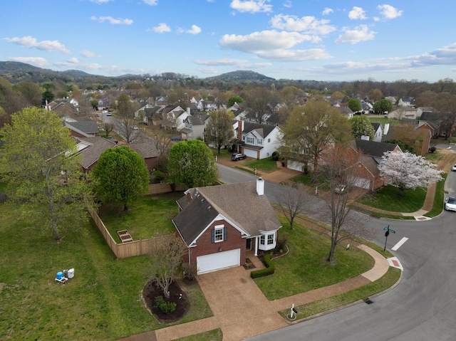 aerial view featuring a residential view