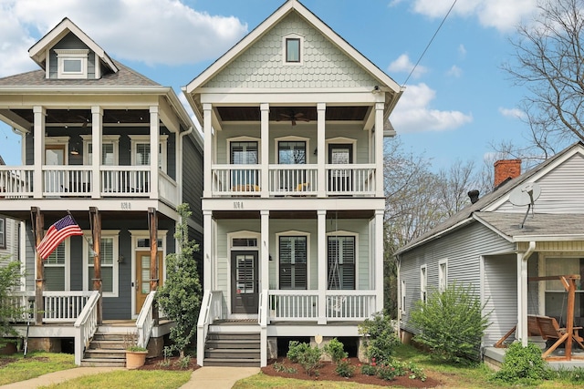 926 Acklen Ave Unit A, Nashville, TN 37203 - view of front of home with a shingled roof and covered porch