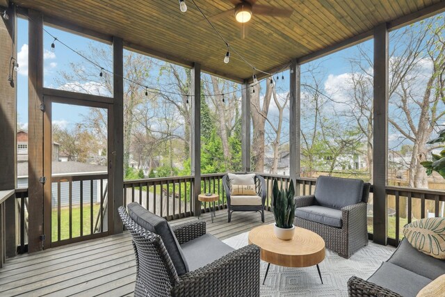 926 Acklen Ave Unit A, Nashville, TN 37203 - sunroom with an outdoor living space and ceiling fan