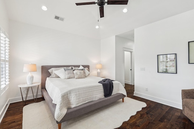 926 Acklen Ave Unit A, Nashville, TN 37203 - bedroom featuring recessed lighting, visible vents, and wood finished floors
