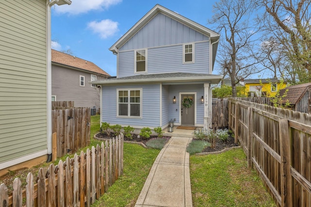 view of front of home featuring board and batten siding