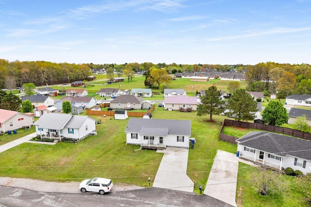 drone / aerial view with a residential view