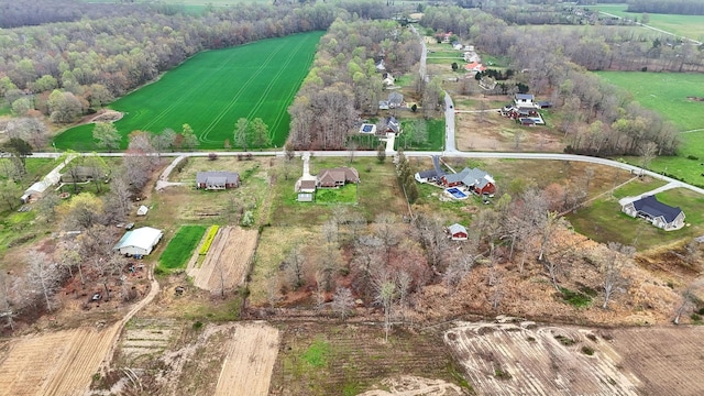 drone / aerial view featuring a rural view