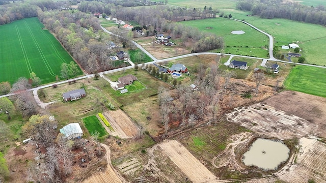 bird's eye view with a rural view