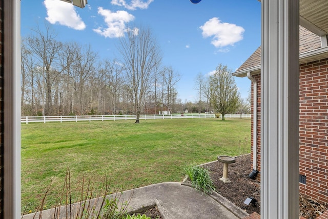 view of yard featuring fence