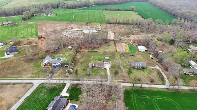 drone / aerial view featuring a rural view