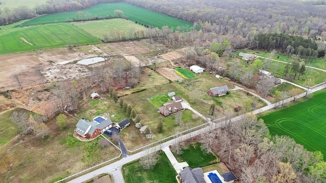 bird's eye view with a rural view