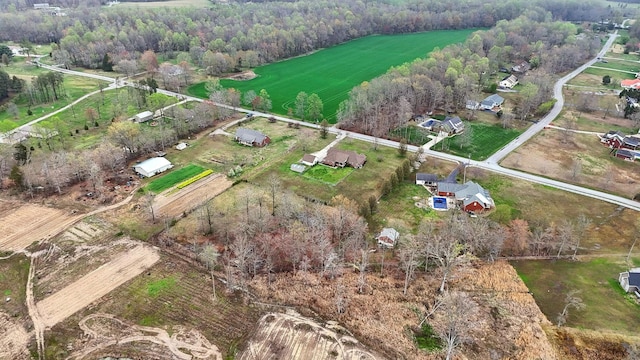 drone / aerial view with a rural view