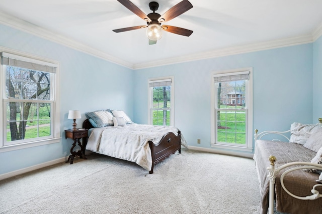 2009 Cedarmont Dr, Franklin, TN 37067 - carpeted bedroom with multiple windows, baseboards, and crown molding