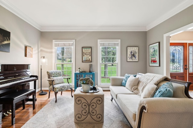 2009 Cedarmont Dr, Franklin, TN 37067 - living room with baseboards, crown molding, and wood finished floors
