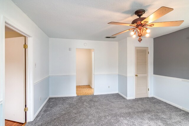740 Kleeman Dr, Clarksville, TN 37040 - spare room featuring carpet flooring, a textured ceiling, baseboards, visible vents, and ceiling fan