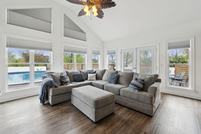 sunroom / solarium with french doors and a healthy amount of sunlight