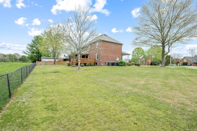 view of yard with fence
