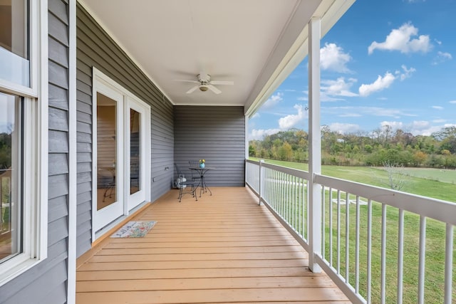2728 Brown Hollow Rd, Columbia, TN 38401 - wooden terrace featuring a yard and ceiling fan