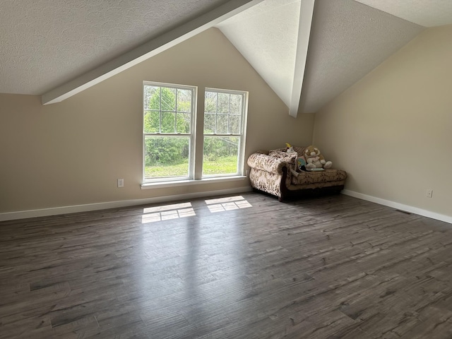 8257 Ramstone Way, Antioch, TN 37013 - additional living space with dark wood-type flooring, a textured ceiling, and vaulted ceiling