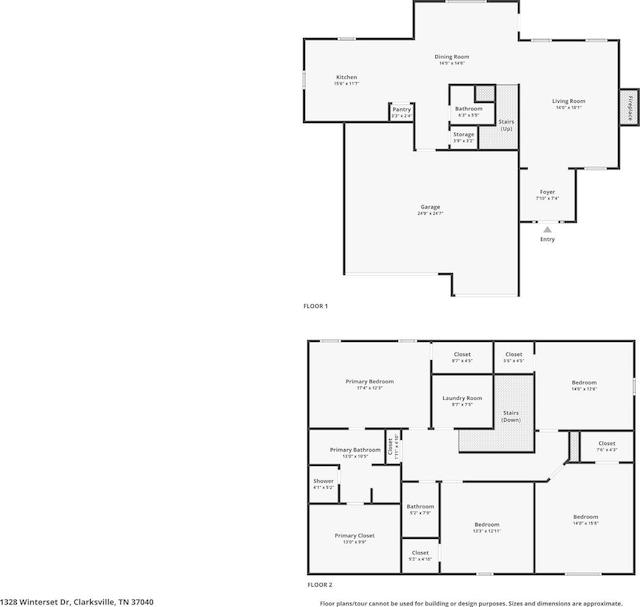 1328 Winterset Dr, Clarksville, TN 37040 - room layout